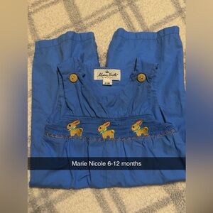 Marie Nicole Blue Baby Overalls